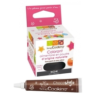 Colorant alimentaire naturel en poudre Noir + Stylo chocolat