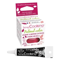 Colorant alimentaire naturel Rouge-rose + Stylo de gla