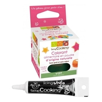 Colorant alimentaire naturel Vert + Stylo de gla
