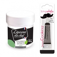 Colorant alimentaire naturel Vert 40 g + Stylo gla