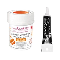 Colorant alimentaire Orange + Stylo gla