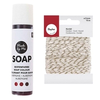 Colorant pour savon aubergine 10 ml + Ficelle dor