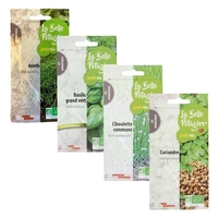 Coriandre,  ciboulette,  basilic,  aneth - 4 sachets de graines