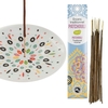 Coupelle porte-encens en porcelaine Samba + Encens indien au Patchouli