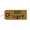 Etiquettes kraft + Tampon bois - Boy
