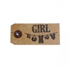 Etiquettes kraft + Tampon bois - Girl