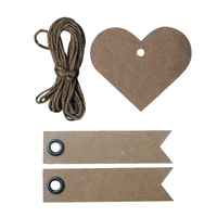 Etiquettes Kraft coeur + 20
