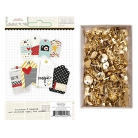 Etiquettes Simple Stories + 150 punaises dor