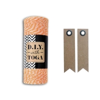 Ficelle orange & blanche 100 m + 20