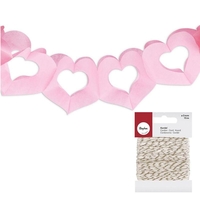 Guirlande Curs rose + Ficelle dor