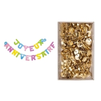 Guirlande Joyeux anniversaire 2 m + 150 punaises dor