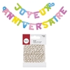 Guirlande Joyeux anniversaire 2 m + Ficelle dor