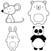 Kit 4 tampons bois - Animaux adorables