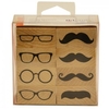 Kit de 8 tampons bois - Lunettes & Moustaches