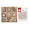 Mini silhouettes en bois Esquimaux + Ficelle dor