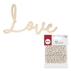 Mot en bois MDF Love 30 x 16 cm + Ficelle dor