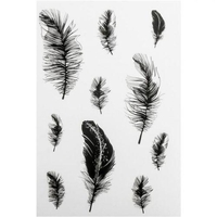 Motifs autocollants noir & blanc - Plumes