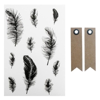 Motifs autocollants noir & blanc Plumes + 20