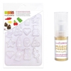 Moule en plastique pour bonbons et chocolats + 1 poudre alimentaire iris
