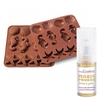 Moule en silicone chocolats Vie sous-marine + 1 poudre alimentaire iris