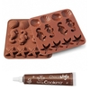 Moule en silicone chocolats vie sous-marine + Stylo chocolat