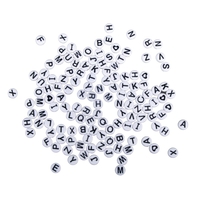 Perles Alphabet rondes blanches