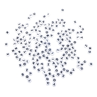 Perles Alphabet rondes blanches