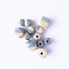 Perles en bois diamant - gris