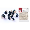 Perles en bois diamant noir + Ficelle dor