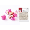 Perles en bois diamant rose + Ficelle dor