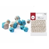 Perles en bois diamant turquoise + Ficelle dor