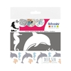 Pochoir - Fonds marins - Dauphin et Hippocampe
