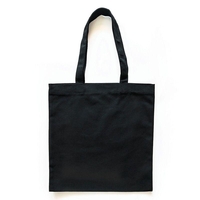 Sac shopping en coton noir 37, 5 x 42 cm