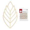 Silhouette bois feuille tropicale 26 cm + Ficelle dor