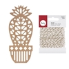 Silhouette en bois Cactus boule 15 cm + Ficelle dor