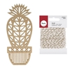 Silhouette en bois Cactus boule 25 cm + Ficelle dor