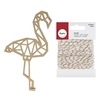Silhouette en bois Flamant 15 cm + Ficelle dor