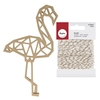Silhouette en bois Flamant 25 cm + Ficelle dor