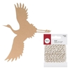 Silhouette en bois MDF 25 cm Grue en vol + Ficelle dor