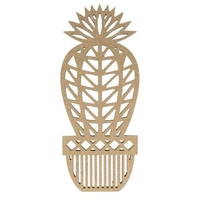 Silhouette en bois MDF origami - Cactus boule 25 cm