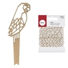 Silhouette en bois Perroquet 25 cm + Ficelle dor