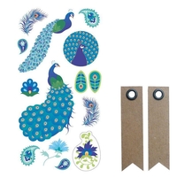 Stickers 3D puffies Paon + 20