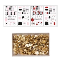 Stickers blanc,  rouge,  noir + 150 punaises dor