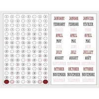 Stickers calendrier 4 planches - Mois & dates