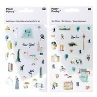 Stickers gel transparent - New-York,  Berlin