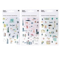 Stickers gel transparent - New-York,  Tokyo,  Berlin