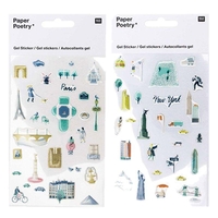 Stickers gel transparent - Paris,  New-York