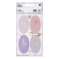 Stickers ovales aux motifs floraux Pastel - 36 pi