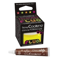 Stylo chocolat + Colorant alimentaire en poudre Jaune fluo