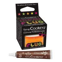 Stylo chocolat + Colorant alimentaire en poudre Orange fluo